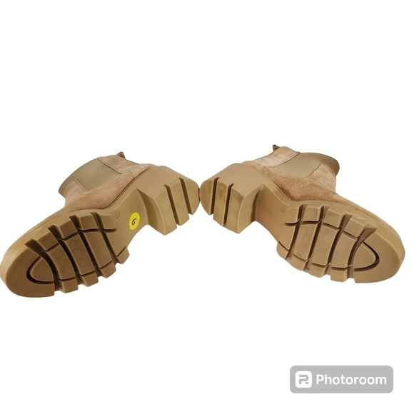 ANTONIO DE FARIA Suede  chunky ankle Booties tan block heel leather grunge y2k - Picture 6 of 10